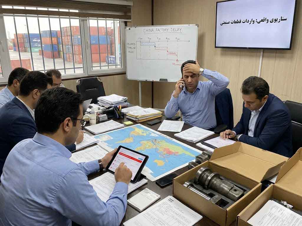 سناریوی واقعی واردات قطعات صنعتی